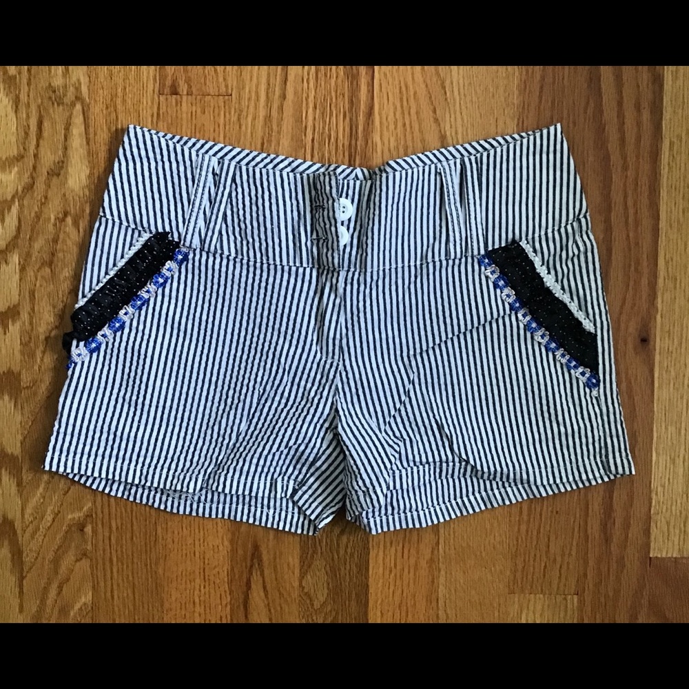98% Cotton striped shorts